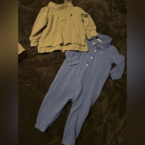 9 month Ralph Lauren baby romper and shirt